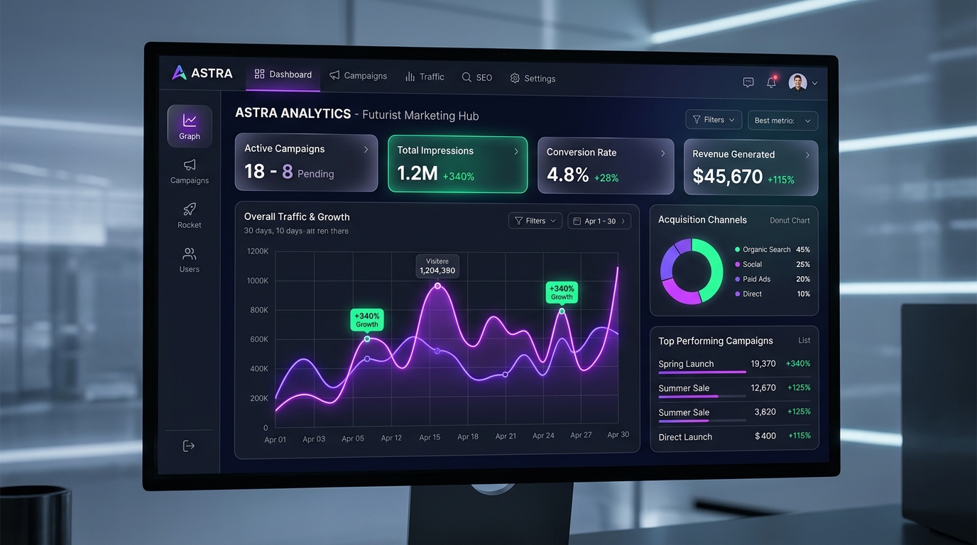 Digital Life Growth Dashboard Mockup
